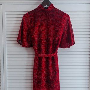 Red polka dot maternity dress